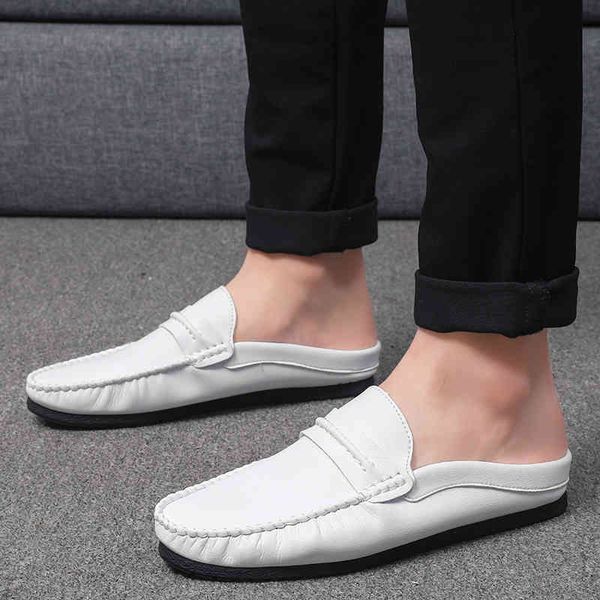 

dress shoes sapatos masculinos de couro e tamanhos da meia arrasto, calçados casuais brancos para dirigir, chinelos meio arrasto homens, ver, Black