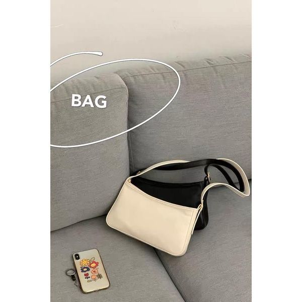 

evening bags simple handbag women's black and white two-color retro matte underarm bag 2021 summer