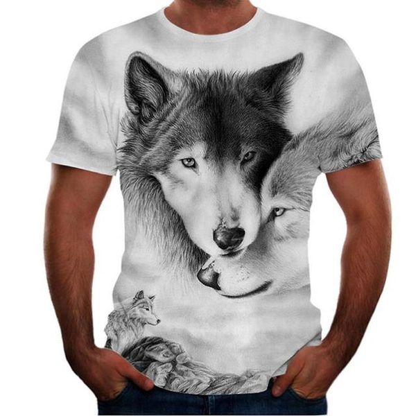 Maglietta Ice Wolf Maglietta con stampa 3D Maglietta Hip Hop da uomo estiva Alisister Abbigliamento di marca Pullover unisex Top Dropship