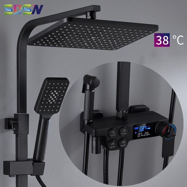 

digital shower set bathroom faucet thermostatic system bathtub intelligent display sets