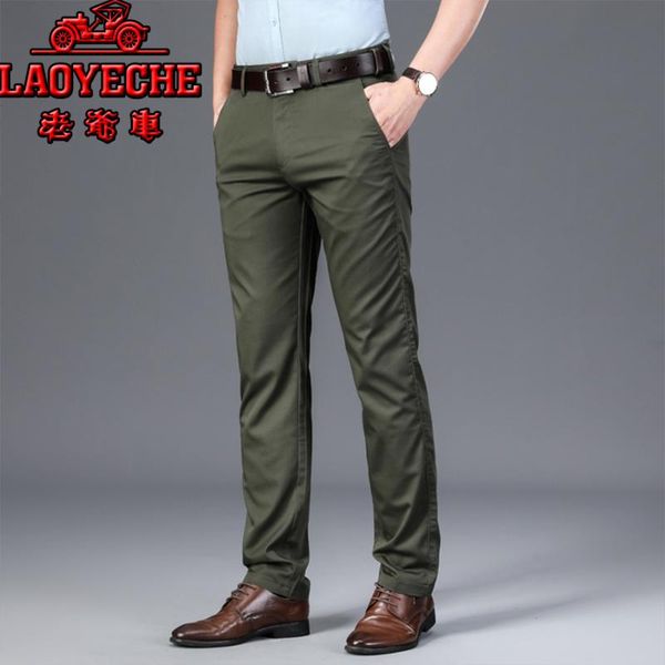 

men's pants classic car 2021 spring and summer thin high-end casual middle-aged business straight tube cotton elastic non iron, Black