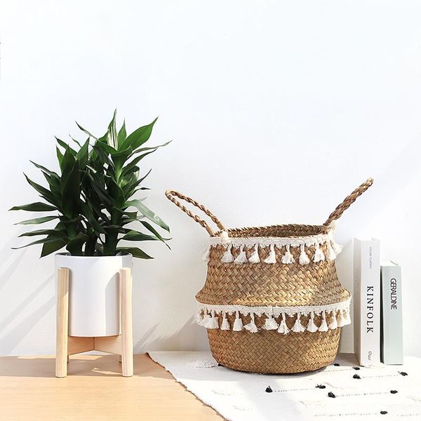

storage baskets nordic macrame wicker basket panier osier cesta mimbre laundry