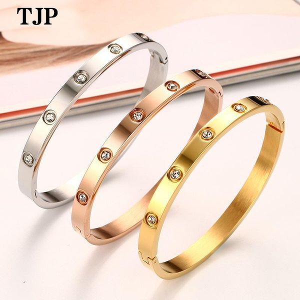 

fashion couple bracelet ladies / men's gold rose stainless steel gift bangle, Black