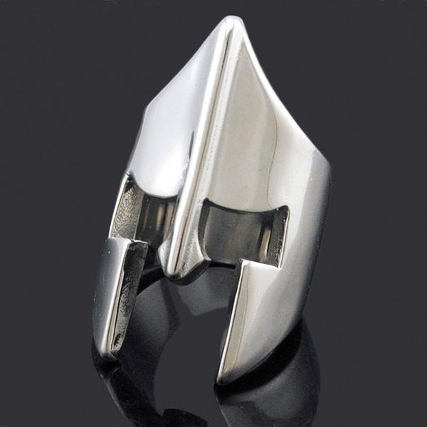 

cluster rings atgo cool spartan helmet mask for men stainless steel fashion punk rock style 2021 party gift, Golden;silver