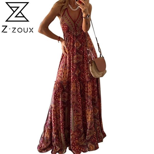 

getspring women dress sleeveless v-neck printing bohemian dresses for plus size long flower summer 210513, Black;gray