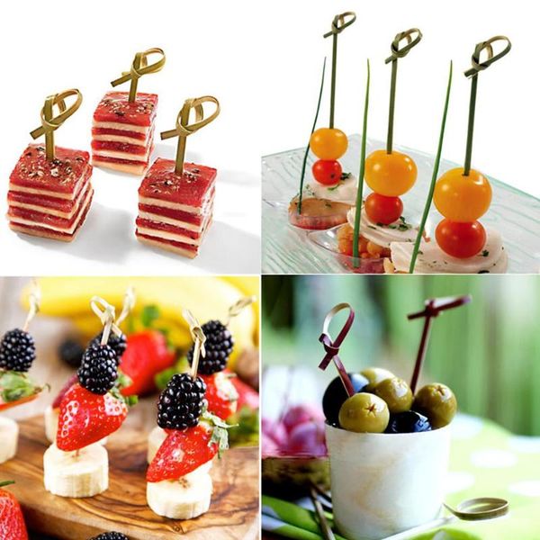 

forks 100pcs disposable fruit fork bamboo check fashion wedding party supplies @t