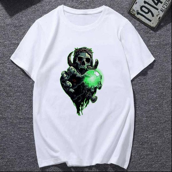 

white women t shirt fashion scary skull printed shirts harajuku ullzang short sleeve o neck tees