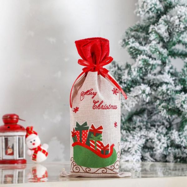 

christmas decorations m17d wine bottle cover gift box car champagne red bag decor