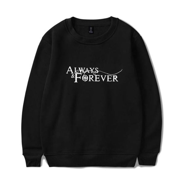 

men's hoodies & sweatshirts bali clothing vampire diaries sweatshirt logo print casual for men and women streetwear, Black