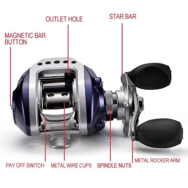 

drop metal 10+1bb bait casting fishing reel gear ratio 6.3:1 baitcasting + magnetic brake fish accessary reels