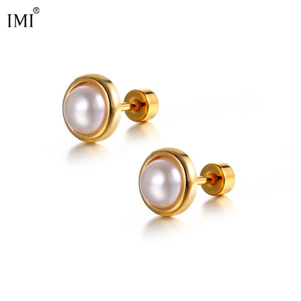 

imi simple small pearl earrings temperament girls earrings exquisite titanium gift