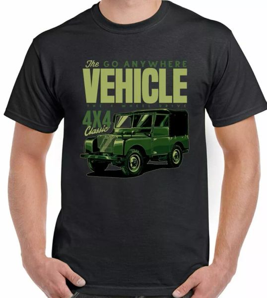 

4x4 men t-shirt funny 90 120 svx rover the go anywhere vehicle, White;black