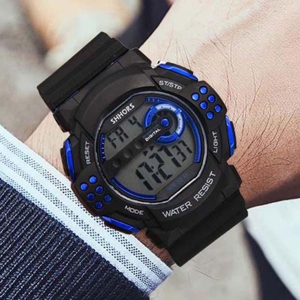 

wristwatches shhors led digital watches men big dial sports multifunctional electronic erkek kol saati orologio uomo, Slivery;brown