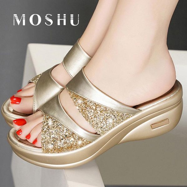 

slippers women summer platform wedge open toe casual shoe ladies color mixing slide beach shoes woman zapatos de mujer, Black