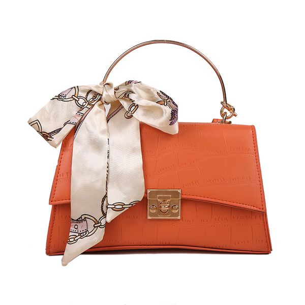 

2021 bag /solid color small square silk scarf handbag & one shoulder messenger, Black;red