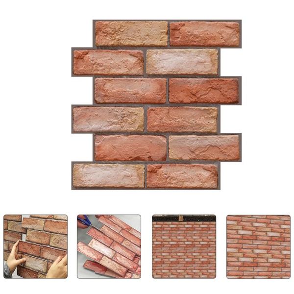 

wallpapers 2pcs refurbishment brick pattern wall stickers kitchen decorative