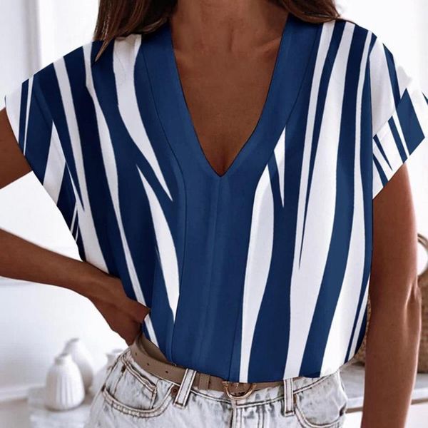

women's blouses & shirts arrival v-neck short 2021 summer fashion commute vintage print shirt ladies long sleeve chiffon blouse, White
