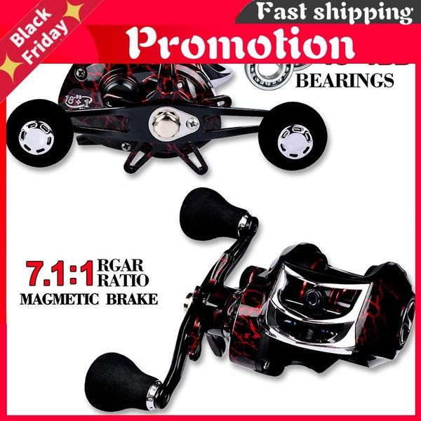 

baitcasting reels fishing reel all metal spool 18+1bb 10kg/22lb max drag force speed ratio 7.2:1 magnetic casting