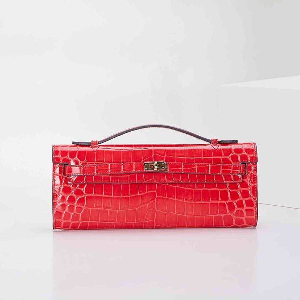 

75% off luxury handbag 2021 new crocodile cut dinner bag cow leather bag e1e5