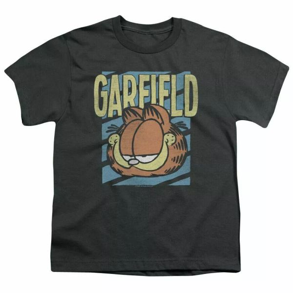 

garfield rad garfield kids youth t shirt licensed tv movie comic tee charcoal, White;black