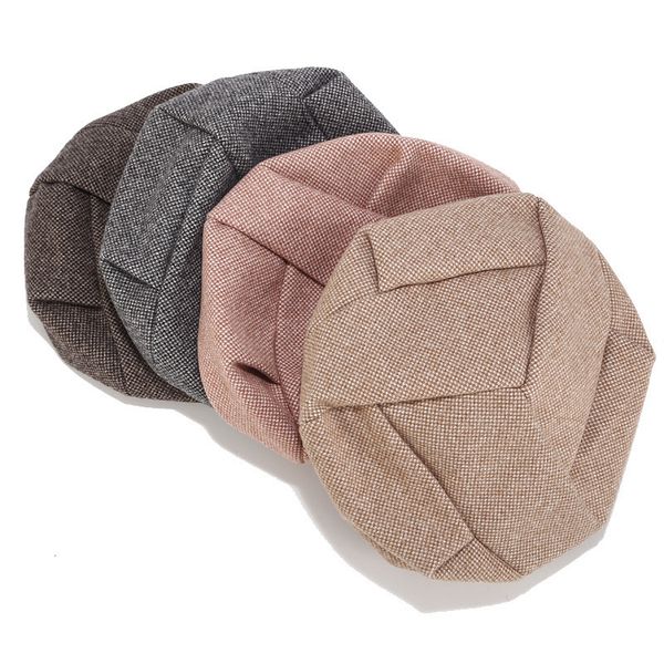 

new personalized pleated beret female british simple painter's hat, Blue;gray