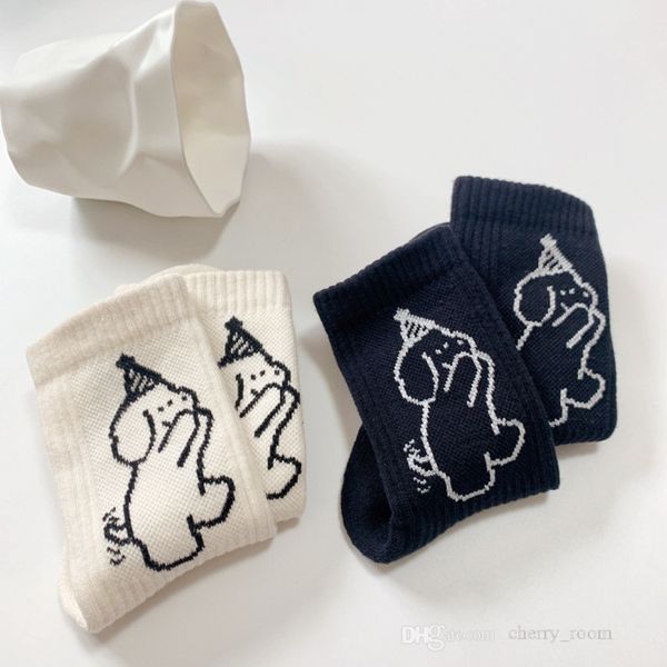 

kids cartoon socks winter thickened cute puppy children knit sock tide boys girls breathable cotton casual sprot hosiery d219, Pink;yellow