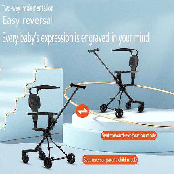 

strollers# baby stroller lightweight foldable high landscape push pull babys 4 wheel strollers child dual use lightweights trolley