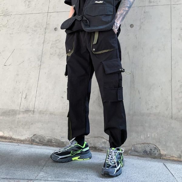 

fashion men multi-pocket streetwear hip hop joggers pants mens sweatpants male black punk tactical men's