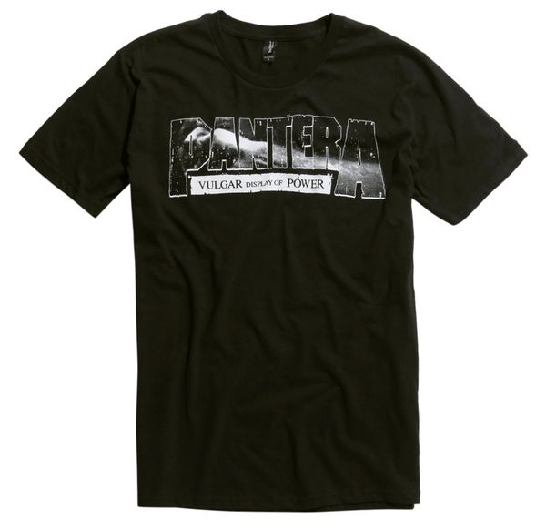 

pantera vulgar display of power logo heavy metal t-shirt new licensed & official, White;black