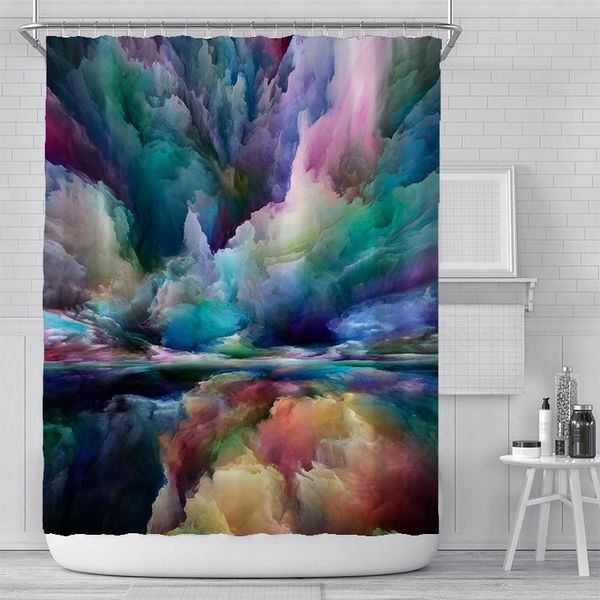 

shower curtains dream colorful cloud pattern waterproof polyester rectangular curtain bathroom cloth home decor with plastic hook