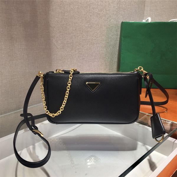 

ladies black white leather three-in-one crossbody underarm bag casual simple shopping travel single backpack