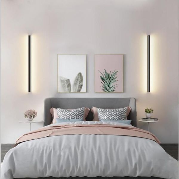 

wall lamp nordic minimalist light luxury exposed lines living room staircase corridor bedroom bedside strip