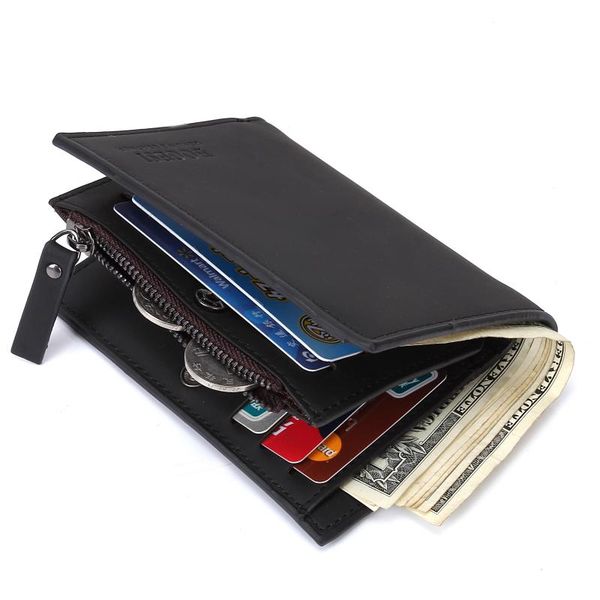 

wallets men short wallet pu leather card holder commercial black blue coffee male simple large capacity purses, Red;black