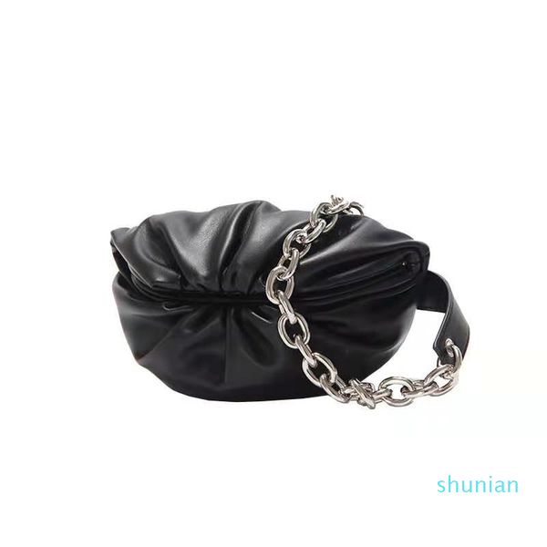 

2021 fashion ladies new fold cloud bag shoulder messenger bag personalized chest chain small bag 2021