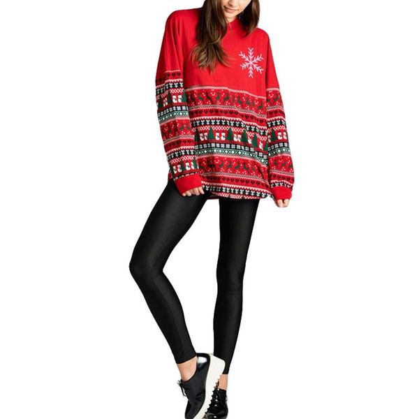 

women sweatshirt 2021 winter christmas 100% cotton red casual loose jumper pullover year drop women's hoodies & sweatshirts, Black