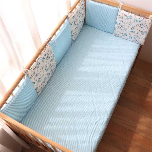 

baby crib bumper for borns thick soft kids bed bumper children room decoration baby cot protector for infant 30x30x6pcs set 211025
