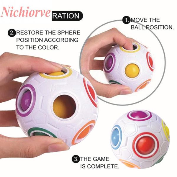 

rainbow magic ball plastic cube puzzle toy children anti stress pressure reliever board controller educational toy xc299