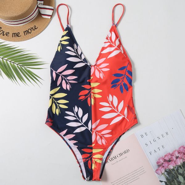 

jungle print bodysuit high cut swimsuit female monokini bandage push up swimwear women bathing suit jumpsuit 210520, White;black