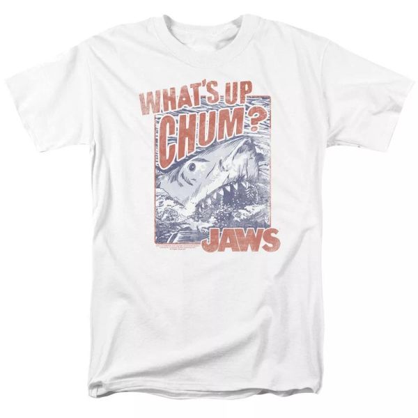 

jaws chum t-shirt sizes s-3x new 100% cotton shark tee shirt, White;black