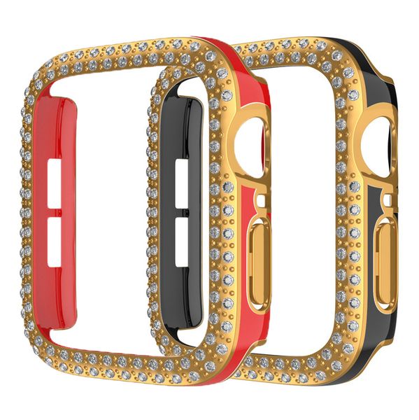 per Apple Watch Custodie da 45 mm Custodia protettiva per PC con diamante Bling laser 41 mm 44 mm 42 mm 40 mm 38 mm