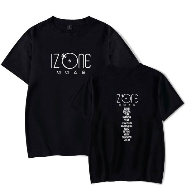 

men's t-shirts korean izone 2021 kpop summer short sleeve casual harajuku t-shirt women/men clothes tee shirt t shirts, White;black
