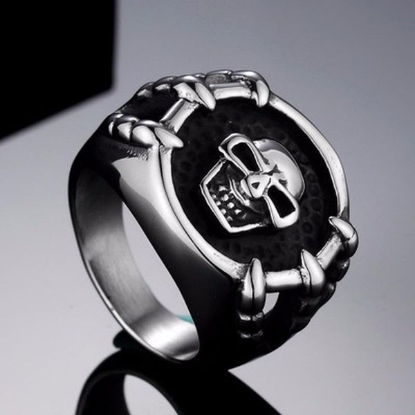

wedding rings 2021 dragon claw fashion captain jack pirate skull capitan ring for men, Slivery;golden