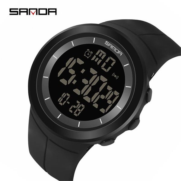 

wristwatches sanda brand big digital men watches waterproof sport watch alarm clock electronic wristwatch relojes deportivos zegarek, Slivery;brown
