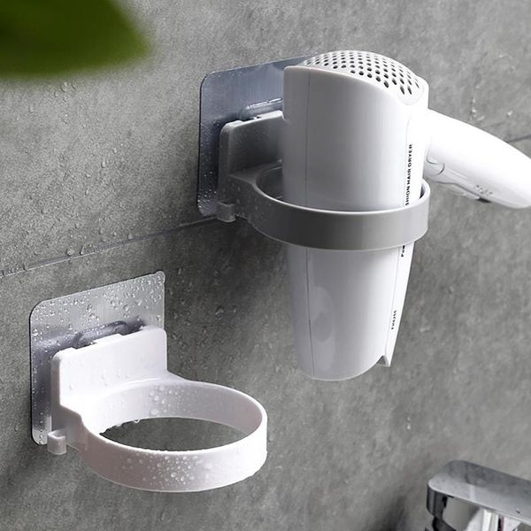 

hooks & rails wall-mounted hairdryer holder rack plastic punch-straightener salon shelf bathroom storage racks