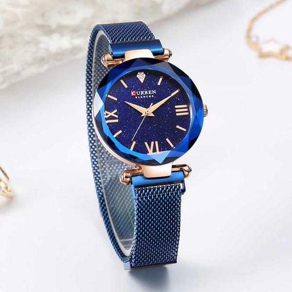 Curren Luxury Women Watchs Mesh Ladies Orologio da polso Magnet Buckle Sky Sky Skil Clock Dress Owatch Montre Femme 210527