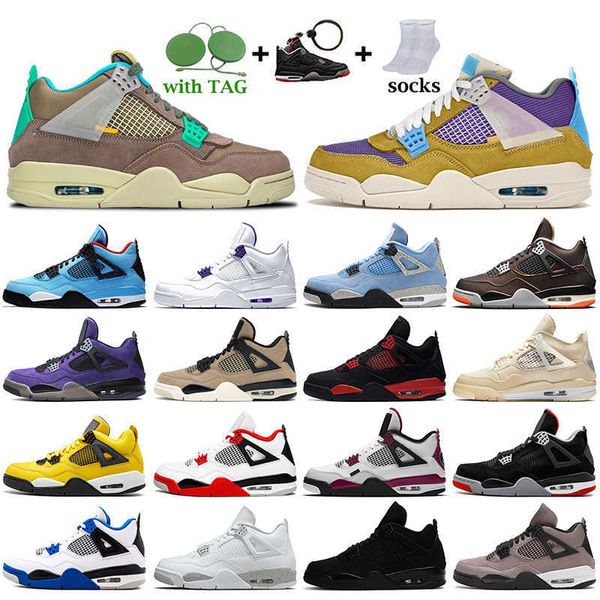 

2021 jumpman 4 basketball shoes 4s unions desert moss taupe haze white oreo sail lightnights court purple trainers sneakers travis scotts