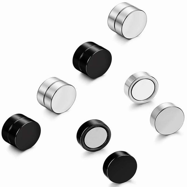

1pc magic strong magnet earrings ear men accessories jewelry fashion painless earring boyfriend ear stud punk no hole, Silver