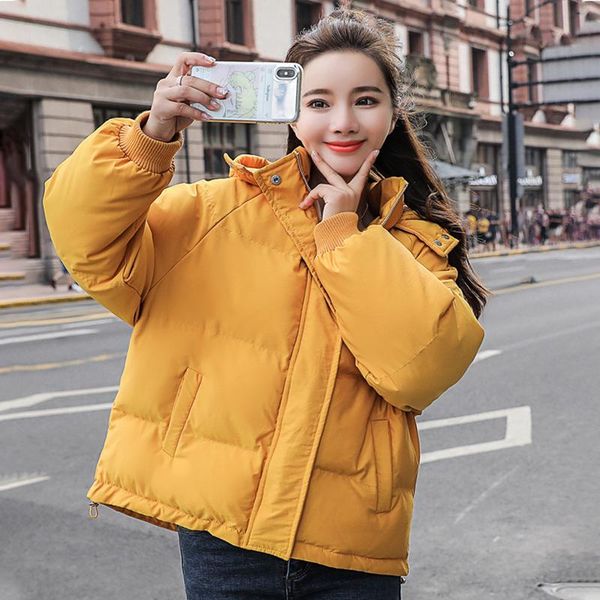 

women's down & parkas parker jacket style winter women oversize loose hooded female puffer jackets short padded solid woman coats, Black