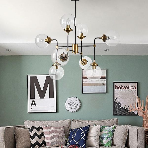 

chandeliers nordic creative living room dining bedroom chandelier simple modern art industrial loft magic bean glass ball