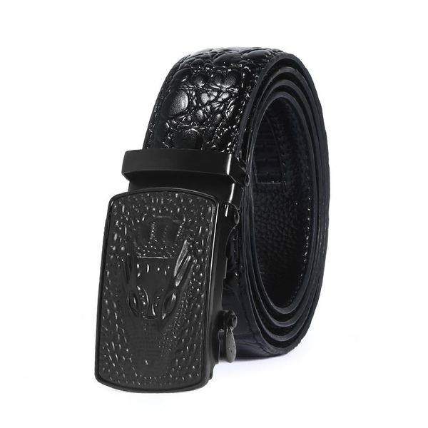 

belts men belt black genuine leather strap luxury automatic buckle fancy brand jeans, Black;brown